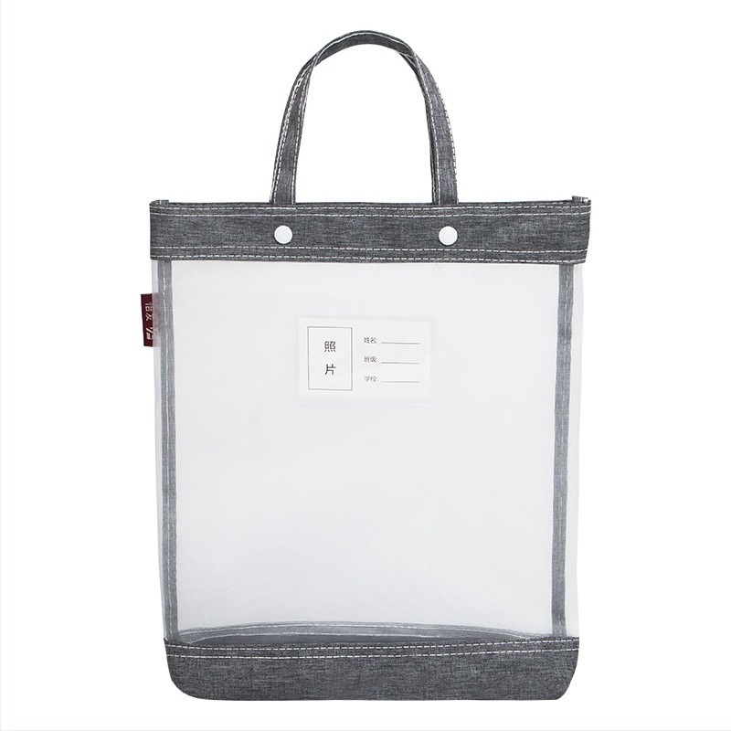 Geantă de organizare a materiilor din plasă de nylon Yifa – închidere snap-on, design simplu, pentru elevi de învățământ primar și gimnazial