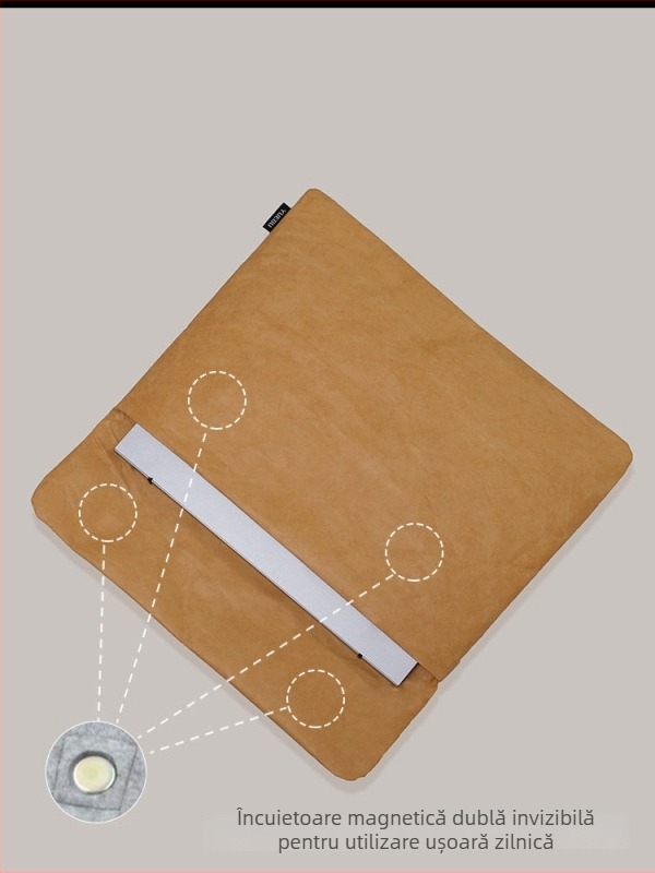 Husa de tabletă cu închidere magnetică — impermeabilă, ultra-ușoară, rezistentă la uzură, antișoc; material: hârtie; căptușeală: poliester; stil urban minimalist; lansare primăvară 2025