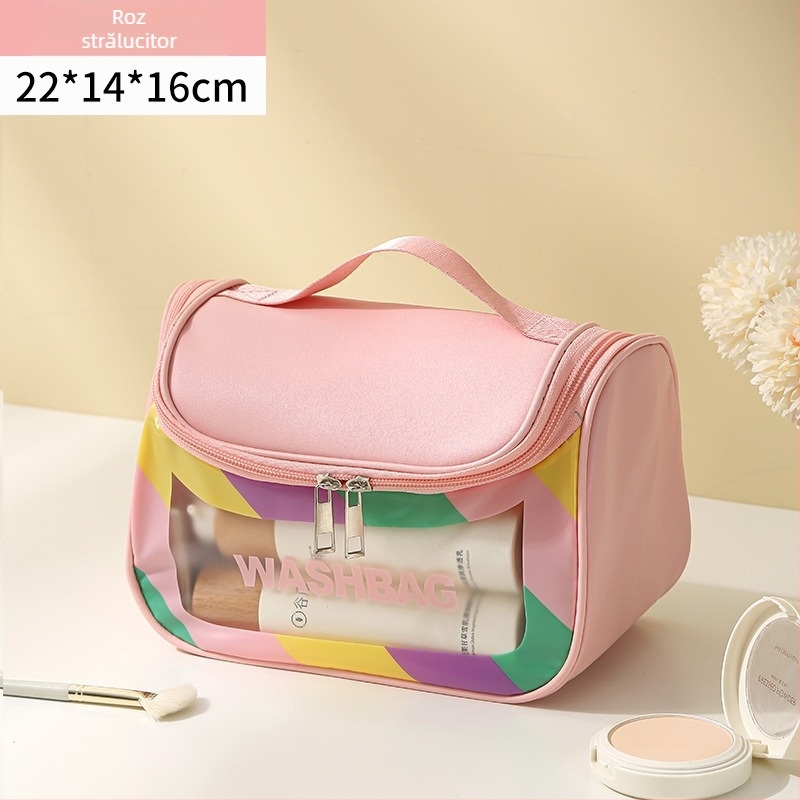 Geantă cosmetică PVC cilindrică Shiguang - organizator de călătorie multifuncțional pentru machiaj