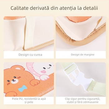 Coș de gunoi auto pentru agățat pe spătarul scaunului, din piele, impermeabil, cu mâner, universal