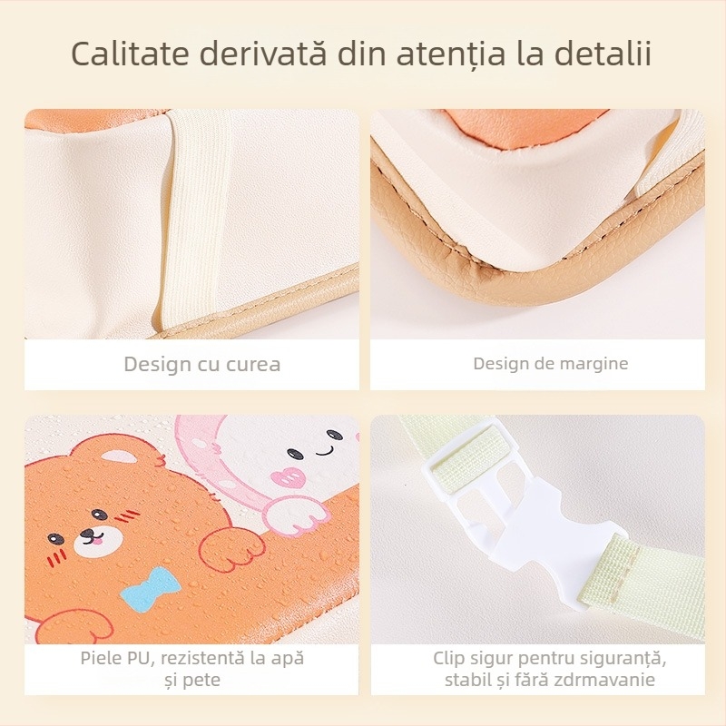 Coș de gunoi auto pentru agățat pe spătarul scaunului, din piele, impermeabil, cu mâner, universal