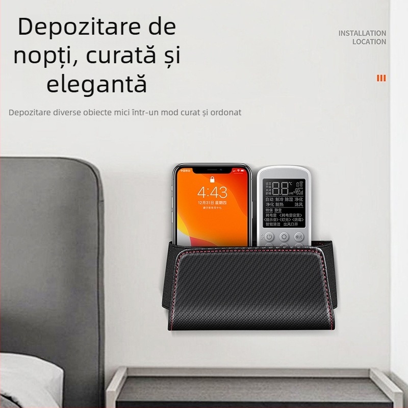 Cutie de depozitare auto din piele, pentru spatele scaunului, multifuncțională, pliabilă, impermeabilă și rezistentă la uzură, pentru orificiul de ventilație