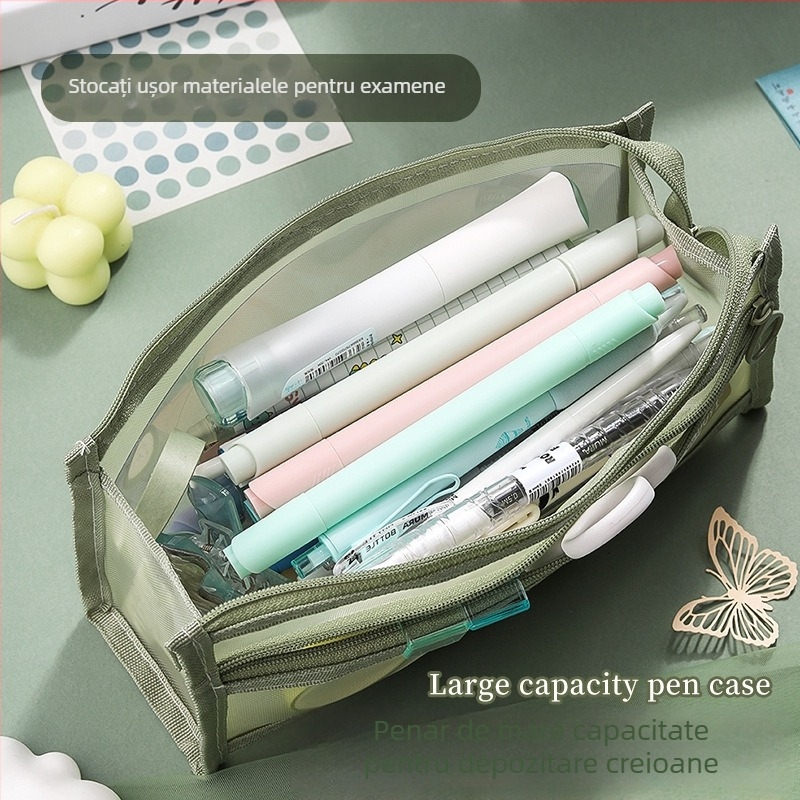 Penar din plasă cu dublu strat, capacitate mare, formă trapezoidală, stil minimalist, portabil, greutate 50 g