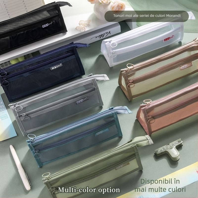 Penar din plasă cu dublu strat, capacitate mare, formă trapezoidală, stil minimalist, portabil, greutate 50 g