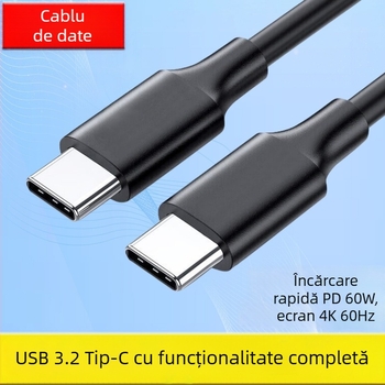 Cablu Type-C USB 3.1 pentru date și încărcare rapidă PD60W, 3A, PVC