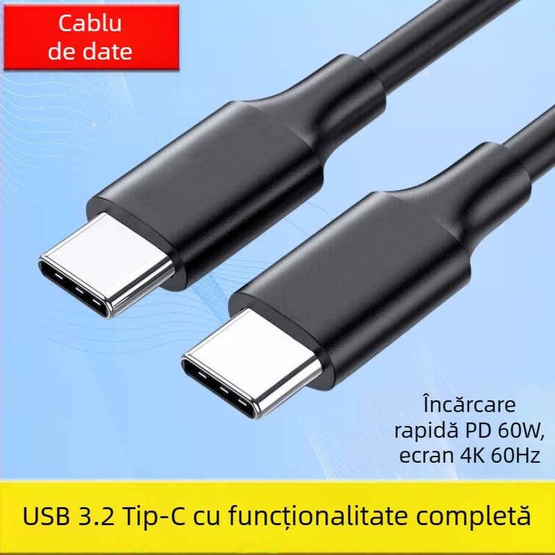 Cablu Type-C USB 3.1 pentru date și încărcare rapidă PD60W, 3A, PVC