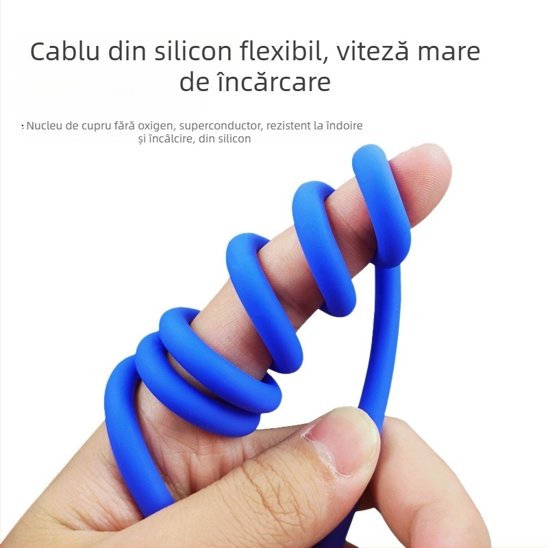 Cablu Apple Lightning pentru încărcare și date din silicon – 1–2 m, încărcare rapidă 27W, structură din silicon