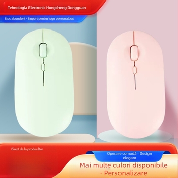 Mouse fără fir cu 2.4G + Bluetooth, 1600dpi, 4 butoane, reîncărcabil, ergonomic