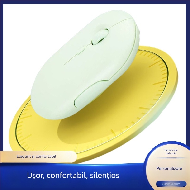 Mouse fără fir cu 2.4G + Bluetooth, 1600dpi, 4 butoane, reîncărcabil, ergonomic