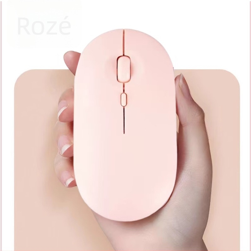 Mouse fără fir cu 2.4G + Bluetooth, 1600dpi, 4 butoane, reîncărcabil, ergonomic