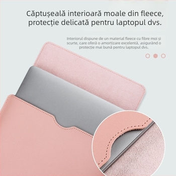 Xrt husă interioară din piele PU pentru laptop de 16 inch, impermeabilă și rezistentă la uzură, ușoară, poate fi folosită și ca pad pentru mouse sau husă pentru tabletă