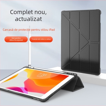 Carcasă din silicon pentru iPad 12.9/9.7/11 Pro, cu slot pentru stylus, suport pliabil multiplu, antișoc