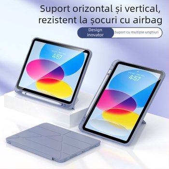 Carcasă din silicon pentru iPad 12.9/9.7/11 Pro, cu slot pentru stylus, suport pliabil multiplu, antișoc