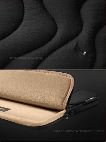 Husă pentru laptop și tabletă, impermeabilă, respirabilă, material PU, căptușeală poliester-bumbac, stil urban, primăvara 2025