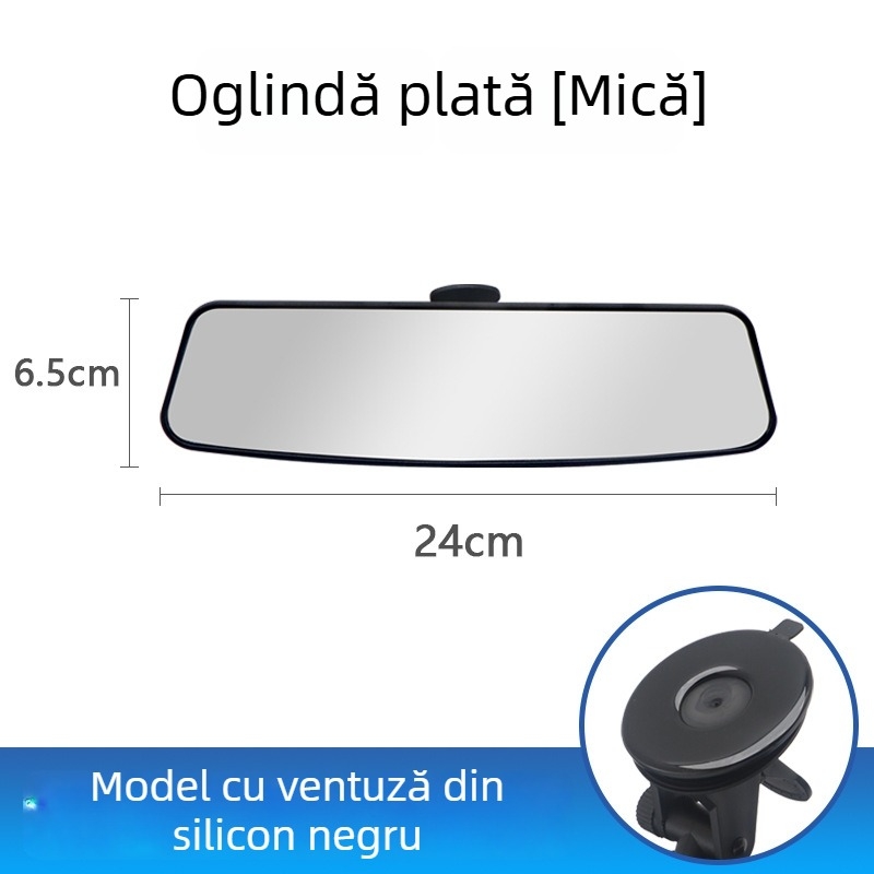Oglindă retrovizoare interioară pentru mașină, cu câmp vizual larg, anti-reflexie, unghi larg, HD, oglindă curbată și plată