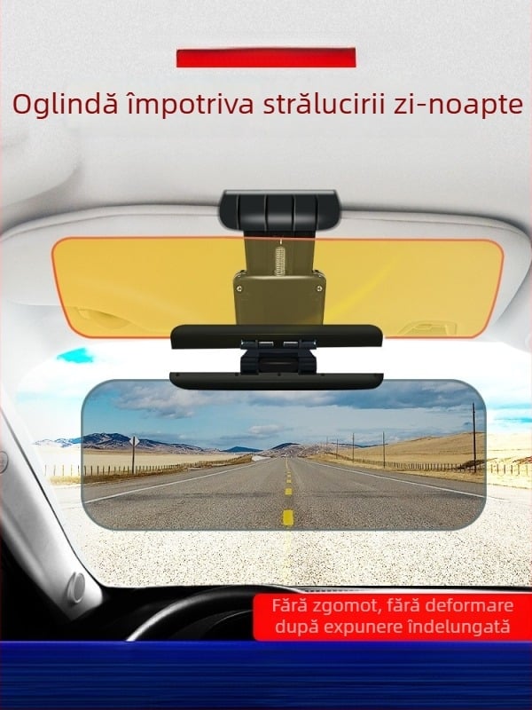 Oglindă anti-strălucire pentru mașină, montare cu bandă adezivă, potrivire universală, stil simplu