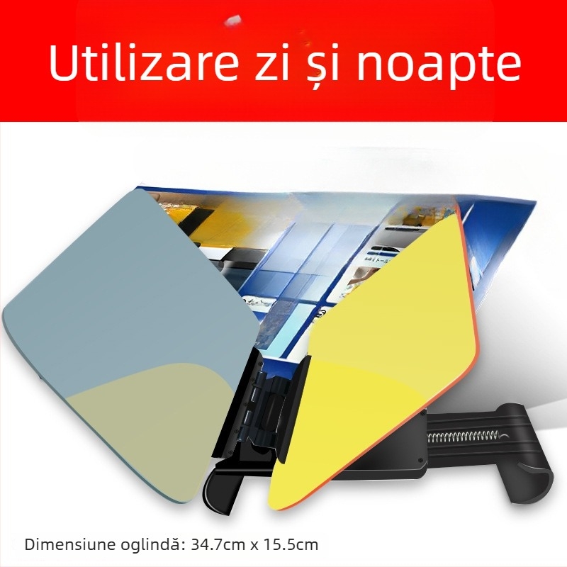 Oglindă anti-strălucire pentru mașină, montare cu bandă adezivă, potrivire universală, stil simplu