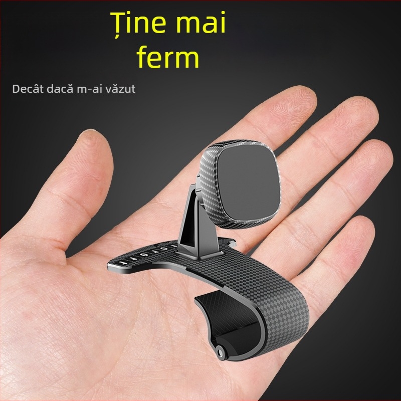 Suport auto pentru telefon cu vizualizare directă – montaj magnetic snap-on, neîncărcabil; compatibil cu parasolar, bord și oglinda retrovizoare