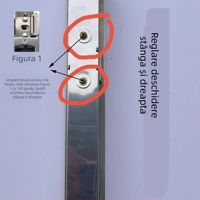 Set de accesorii pentru încuietoare de ușă — control central reglabil, din oțel inoxidabil și fier, stil modern minimalist