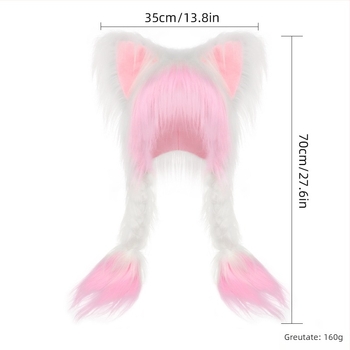 Șapcă cu urechi de pisică din pluș, inspirație Y2K, pentru adulți; Brand: New Domain; Pentru adulți; Vara 2024