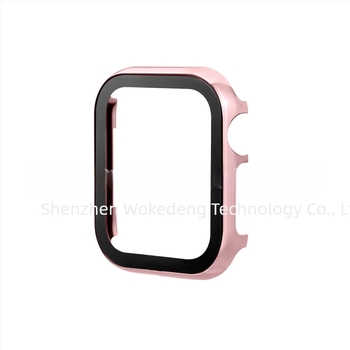 Husă Apple Watch din aluminiu, finisaj oglindit, cu protecție a ecranului din sticlă temperată, compatibilă cu Apple Watch Series 8/SE/7/6/5