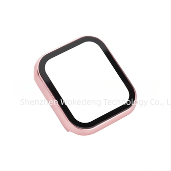Husă Apple Watch din aluminiu, finisaj oglindit, cu protecție a ecranului din sticlă temperată, compatibilă cu Apple Watch Series 8/SE/7/6/5