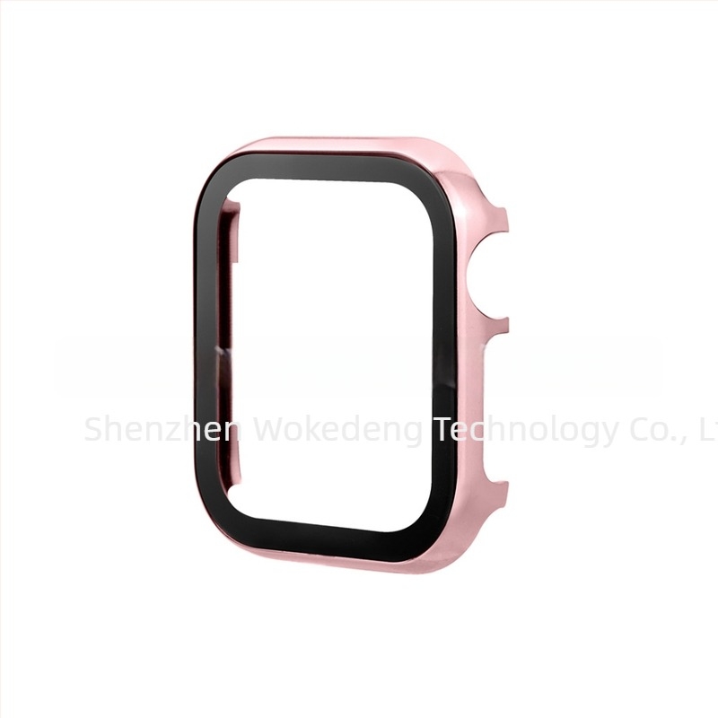 Husă Apple Watch din aluminiu, finisaj oglindit, cu protecție a ecranului din sticlă temperată, compatibilă cu Apple Watch Series 8/SE/7/6/5