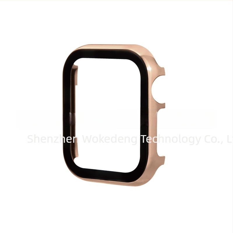 Husă Apple Watch din aluminiu, finisaj oglindit, cu protecție a ecranului din sticlă temperată, compatibilă cu Apple Watch Series 8/SE/7/6/5