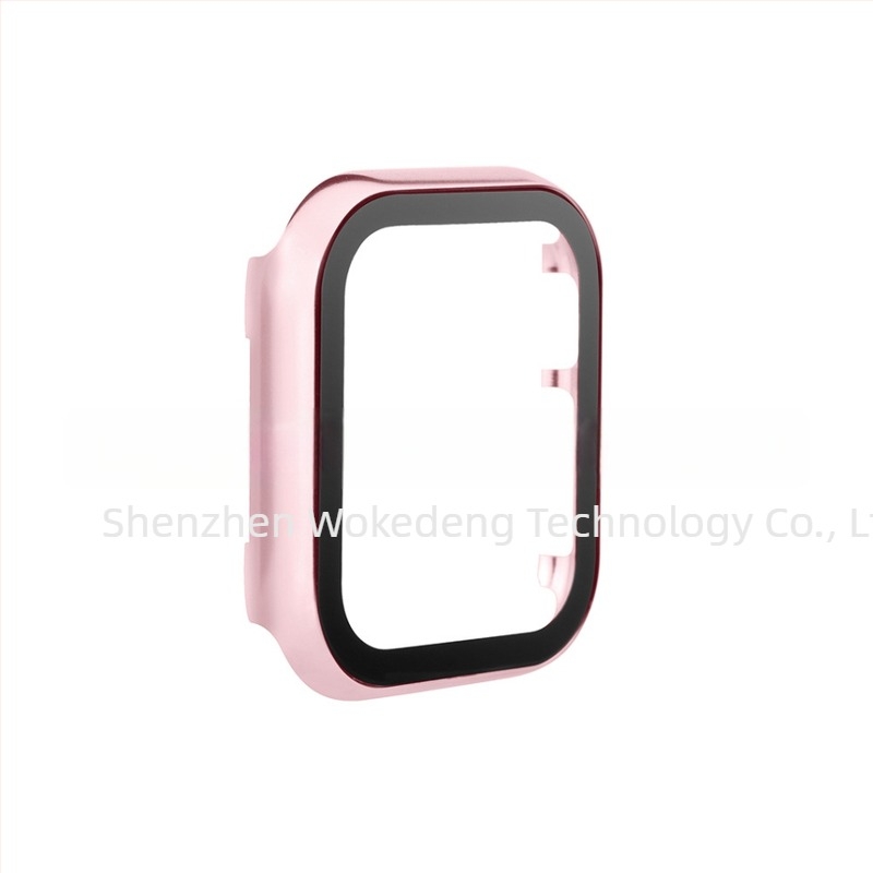 Husă Apple Watch din aluminiu, finisaj oglindit, cu protecție a ecranului din sticlă temperată, compatibilă cu Apple Watch Series 8/SE/7/6/5