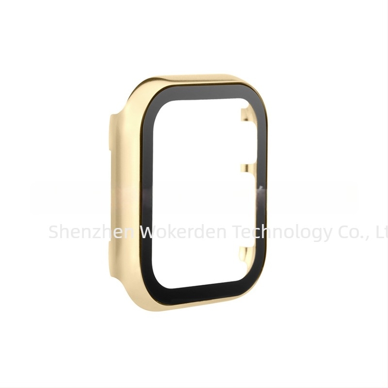 Husă Apple Watch din aluminiu, finisaj oglindit, cu protecție a ecranului din sticlă temperată, compatibilă cu Apple Watch Series 8/SE/7/6/5