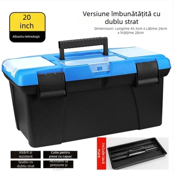 Cutie din plastic pentru unelte, îngroșată, multifuncțională, pentru uz casnic și auto (Brand: Powerful factory; Scop principal: Drone box; Tip: Cutie din plastic pentru unelte)
