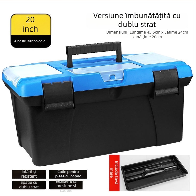 Cutie din plastic pentru unelte, îngroșată, multifuncțională, pentru uz casnic și auto (Brand: Powerful factory; Scop principal: Drone box; Tip: Cutie din plastic pentru unelte)
