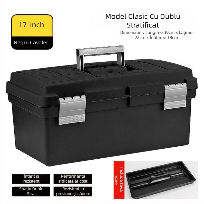 Cutie din plastic pentru unelte, îngroșată, multifuncțională, pentru uz casnic și auto (Brand: Powerful factory; Scop principal: Drone box; Tip: Cutie din plastic pentru unelte)