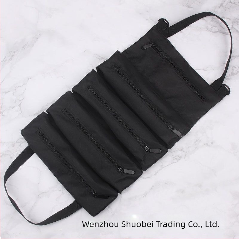 Geantă portabilă de unelte în formă de rolă pentru electrician, pentru reparații multifuncționale și depozitare de unelte în mașină