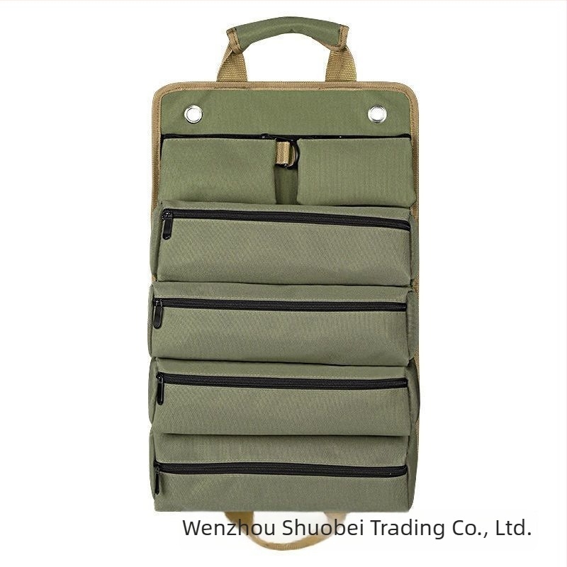 Geantă portabilă de unelte în formă de rolă pentru electrician, pentru reparații multifuncționale și depozitare de unelte în mașină