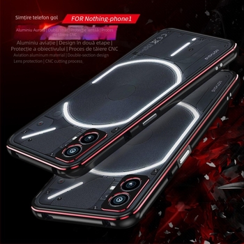 Husă pentru Nothing Phone1 cu cadru metalic, ștanțare metalică, fără personalizare, design modern și simplu