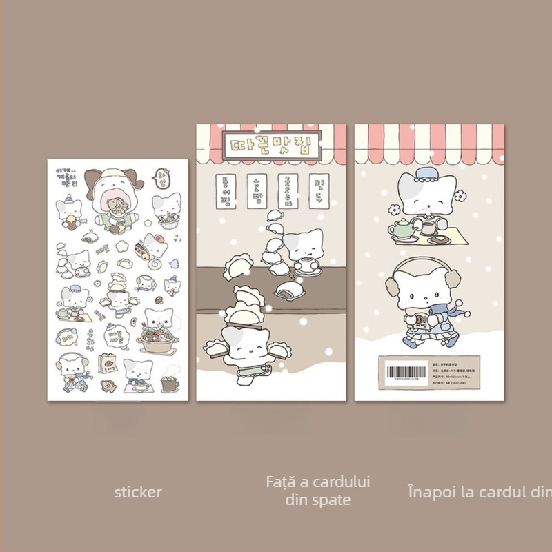 Autocolante de Crăciun pentru jurnal cu peisaj, hârtie sintetică, stil coreean, imprimare