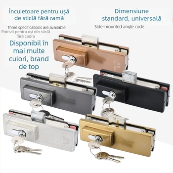 Încuietoare pentru podea a ușii din sticlă fără ramă, cu arc de podea și clip pentru ușă, model GT-6SDS