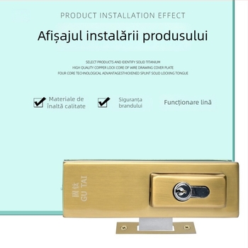 Încuietoare pentru podea a ușii din sticlă fără ramă, cu arc de podea și clip pentru ușă, model GT-6SDS