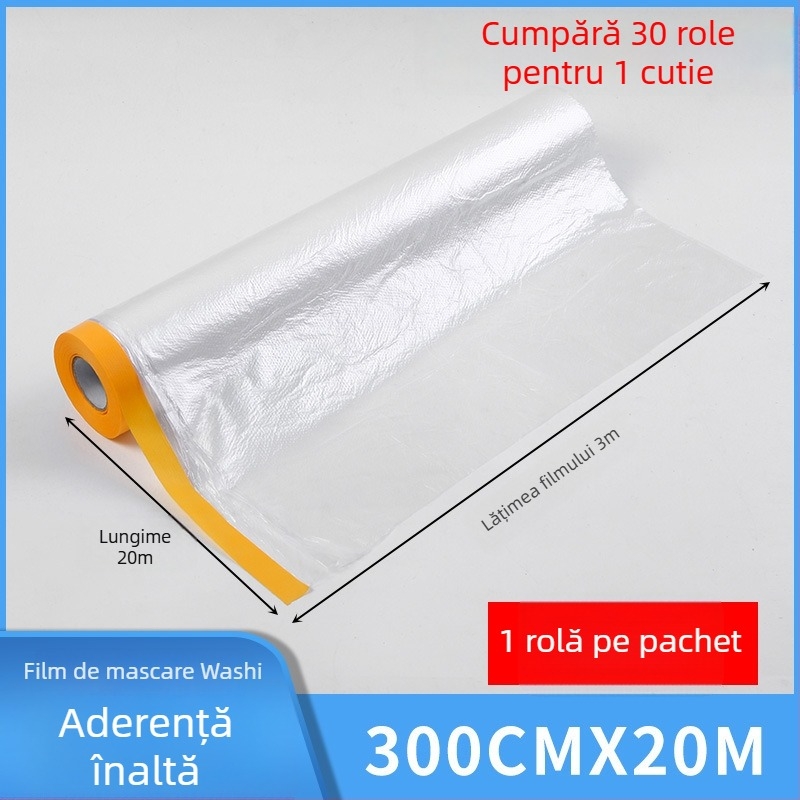 Folie de protecție pentru pulverizare vopsea și folie de mască pentru pereți, mobilier și mașini – protecție pereți, mobilier și suprafețe auto; folie de mască; protecție la pulverizarea vopselei