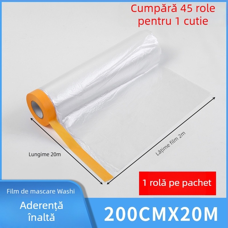 Folie de protecție pentru pulverizare vopsea și folie de mască pentru pereți, mobilier și mașini – protecție pereți, mobilier și suprafețe auto; folie de mască; protecție la pulverizarea vopselei
