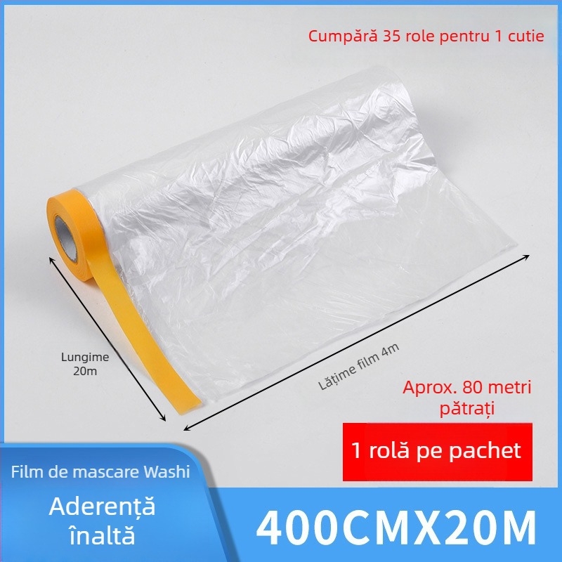 Folie de protecție pentru pulverizare vopsea și folie de mască pentru pereți, mobilier și mașini – protecție pereți, mobilier și suprafețe auto; folie de mască; protecție la pulverizarea vopselei