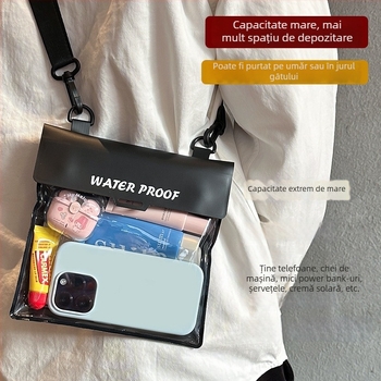 Husă impermeabilă pentru telefon mobil cu compatibilitate touchscreen, capacitate mare, material PVC, construcție prin presare la cald, potrivită pentru înot.
