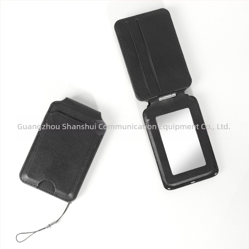 Port-card din piele PU compatibil MagSafe, cu buzunar magnetic, cusut — husă pentru telefon, unisex