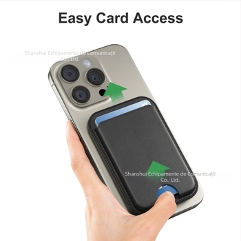 Port-card MagSafe pentru iPhone — piele artificială, suport mult unghiuri, închidere magnetică, personalizare și imprimare a logo-ului