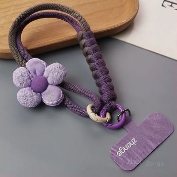 Geantă pentru telefon cu șnur de încheietură — model Dopamine floare, țesut, material plastic, stil feminin