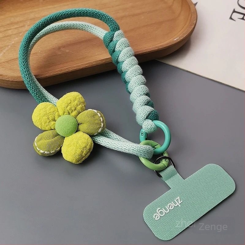 Geantă pentru telefon cu șnur de încheietură — model Dopamine floare, țesut, material plastic, stil feminin