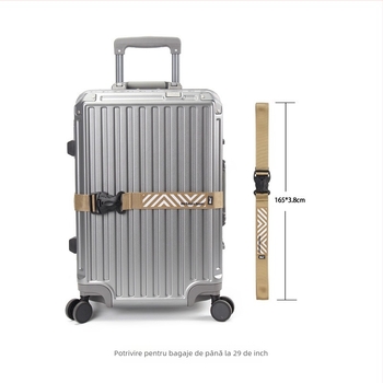 Bandă pentru bagaje cu închidere dublă – nailon cu dungi, stil casual de călătorie, toamna 2025, marcă proprie