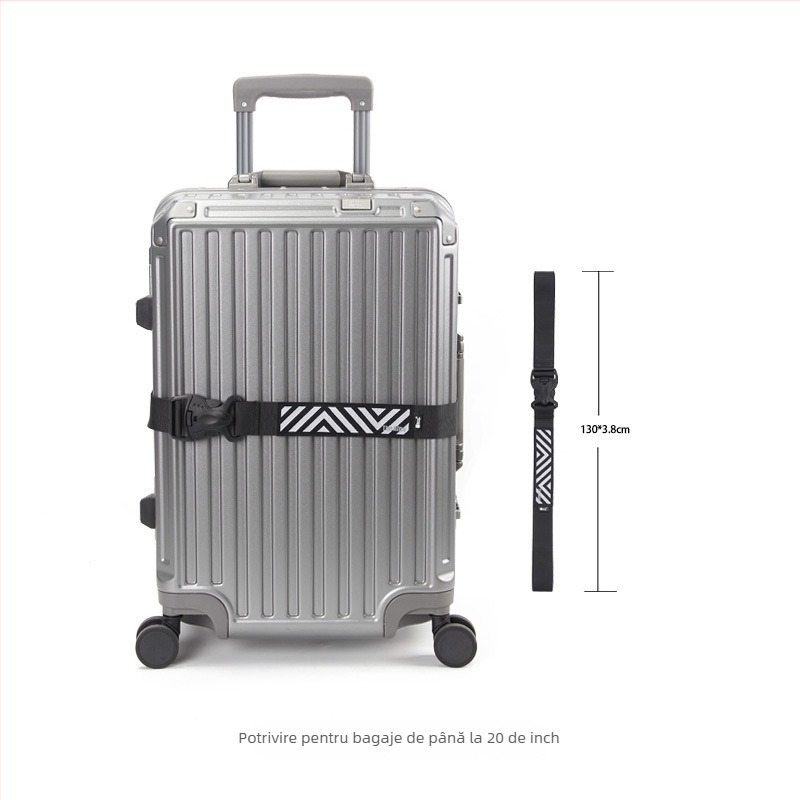 Bandă pentru bagaje cu închidere dublă – nailon cu dungi, stil casual de călătorie, toamna 2025, marcă proprie