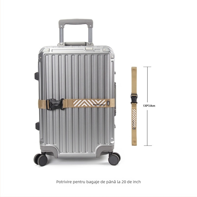 Bandă pentru bagaje cu închidere dublă – nailon cu dungi, stil casual de călătorie, toamna 2025, marcă proprie